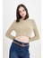 Regular Fit Crop Bisiklet Yaka Örgü Delikli Triko Kazak C6321AX24WN 3