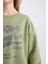 Coool Oversize Geniş Kalıp Bisiklet Yaka Baskılı Kalın Sweatshirt D5384AX24AU 5