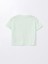 Lcw Kids Pastel Yeşil Bisiklet Yaka Baskılı Kısa Kollu Kız Çocuk Pijama Takımı 4