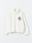 Lcw Kids Uçuk Pembe Dik Yaka Minnie Mouse Baskılı Kız Çocuk Fermuarlı Sweatshirt 1