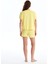 Lcw Young Sarı Bisiklet Yaka Baskılı Kısa Kollu Kadın Şortlu Pijama Takımı 4