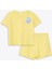 Lcw Young Sarı Bisiklet Yaka Baskılı Kısa Kollu Kadın Şortlu Pijama Takımı 5