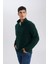 Yeşil Tüylenme Yapmayan Soğuk Geçirmez Regular Fit Dik Yaka Fermuarlı Polar Sweatshirt Y3996AZNS 3