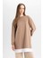 Regular Fit Bisiklet Yaka Basic Düz Etek Ucu Detaylı Sweatshirt Tunik A9527AX24WN 3