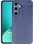 Samsung Galaxy S24 Fe Kılıf Deri Dokulu Silikon Lacivert 1