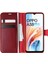 Oppo A38 Kılıf Delux Leather Wallet Kırmızı 1