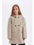 Kız Çocuk Kapüşonlu Kaşe Parka C8554A824AU 5