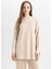 Regular Fit Bisiklet Yaka Selanik Kumaş Uzun Kollu Basic Düz Tişört Tunik B3552AX24AU 3