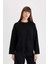 Oversize Geniş Kalıp Bisiklet Yaka Basic Düz Triko Kazak D0036AX24WN 4