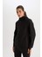 Fit Su İtici Rüzgar Geçirmez Slim Fit Dar Kesim Kapüşonlu Fermuarlı Cepli Polar Astarlı Softshell Mont C4951AX24AU 4