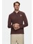 Maxwell Kahve Polo Yaka Baskılı Standard Fit Erkek Sweatshirt 1