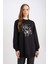 Regular Fit Bisiklet Yaka Çiçek Baskılı Sweatshirt Tunik D7571AX24WN 1