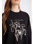 Regular Fit Bisiklet Yaka Çiçek Baskılı Sweatshirt Tunik D7571AX24WN 5