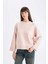 Oversize Fit Geniş Kalıp Bisiklet Yaka Basic Düz Kazak D0036AX24WN 1