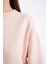 Oversize Fit Geniş Kalıp Bisiklet Yaka Basic Düz Kazak D0036AX24WN 4