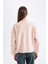 Oversize Fit Geniş Kalıp Bisiklet Yaka Basic Düz Kazak D0036AX24WN 5