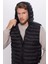 Erkek Slim Fit Dar Kesim Astarlı Rüzgar Geçirmez Cepli Çıkarılabilir Kapüşonlu Şişme Yelek 3