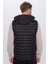 Erkek Slim Fit Dar Kesim Astarlı Rüzgar Geçirmez Cepli Çıkarılabilir Kapüşonlu Şişme Yelek 5