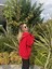 Kadın Kırmızı Kapüşonlu Fermuarlı Şardonlu Oversize Sweatshirt HZL24W-ZK146 2