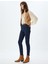 Yüksek Bel Kot Pantolon Düğmeli Dar Kalıp - Skinny Push Up Fit Jean 2
