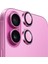 BLUEO iPhone 16 / 16 Plus Pembe Metal Frame Uygulama Aparatlı Kamera Lens Koruyucu 3