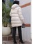 Kapşonlu Bej Tesettür Şişme Mont 80191BEJ 4