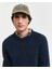 Erkek Lacivert Regular Fit Bisiklet Yaka Logolu Kazak 8040200.433 3