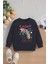 Trend Smile Yazılı Pullu Gökkuşağı Baskılı Oversize Kapüşonlu Çocuk Sweatshirt 14581 1