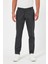 TheSeason Erkek Antrasit Gabardin Pamuklu Keten Slim Fit Yan Cep Esnek Chino Pantolon 1