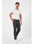 TheSeason Erkek Antrasit Gabardin Pamuklu Keten Slim Fit Yan Cep Esnek Chino Pantolon 4