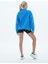 Daily Core - Mavi Oversize Yarım Fermuarlı Sweatshirt 4