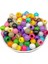 14 mm Karışık Renkli Plastik Boncuk Renkli Geniş Delik Makrome Boncuğu (100gr~ 90-100 Adet Boncuk) 2