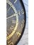 Mermer desenli, metal kasalı, modern tarz, altın renkli duvar saati 50x50 cm 4