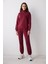 Bordo Yarım Fermuarlı Maura Sweatshirt - Saude Koleksiyonu 1