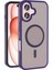 iPhone 16 Plus Kılıf Magsafe Şarj Özellikli Mat Arka Yüzey Sio Kapak-Derin Mor 1