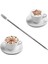Latte Art Kalemi Çubuğu + Latte Kaşığı Seti 2li Düz Bar Kaşığı Kokteyl Kaşığı 3