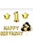 Parti Uzmanı 1 Yaş Happy Birthday Gold Set Doğum Günü Parti 1