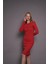 Kadın Kayık Yaka Kaşkorse Bodycon Elbise 22542 Kırmızı 2