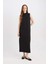 Regular Fit Yarım Balıkçı Yaka Basic Düz Kolsuz Maxi Elbise D4898AX24WN 1