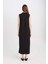 Regular Fit Yarım Balıkçı Yaka Basic Düz Kolsuz Maxi Elbise D4898AX24WN 4