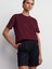 30312 Dekoratif Dikişli Bisiklet Yaka Tshirt-Bordo 4