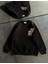 Kadın Bisiklet Yaka Baskılı Sweatshirt - Siyah 1