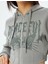 Crop Sweatshirt Kapüşonlu Fermuarlı Kolej Baskılı Korse Detaylı Şardonlu 5