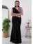 13356 Pul Detaylı V Yaka Uzun Elbise 3