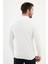 Dokulu Ekru Slim Fit Fermuarlı Yarım Balıkçı Yaka Erkek Triko Kazak 3