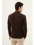 Dokulu Kahverengi Slim Fit Fermuarlı Yarım Balıkçı Yaka Erkek Triko Kazak 3