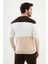 Parçalı Bej Slim Fit Bisiklet Yaka Erkek Triko Kazak 3