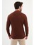 Dokulu Kiremit Rengi Slim Fit Fermuarlı Yarım Balıkçı Yaka Erkek Triko Kazak 3