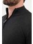 Dokulu Antrasit Slim Fit Fermuarlı Yarım Balıkçı Yaka Erkek Triko Kazak 2