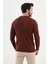 Desenli Kiremit Rengi Slim Fit Bisiklet Yaka Erkek Triko Kazak 3